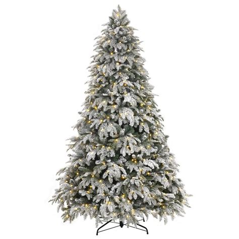 8 ft flocked christmas tree with lights|artificial christmas trees home depot.